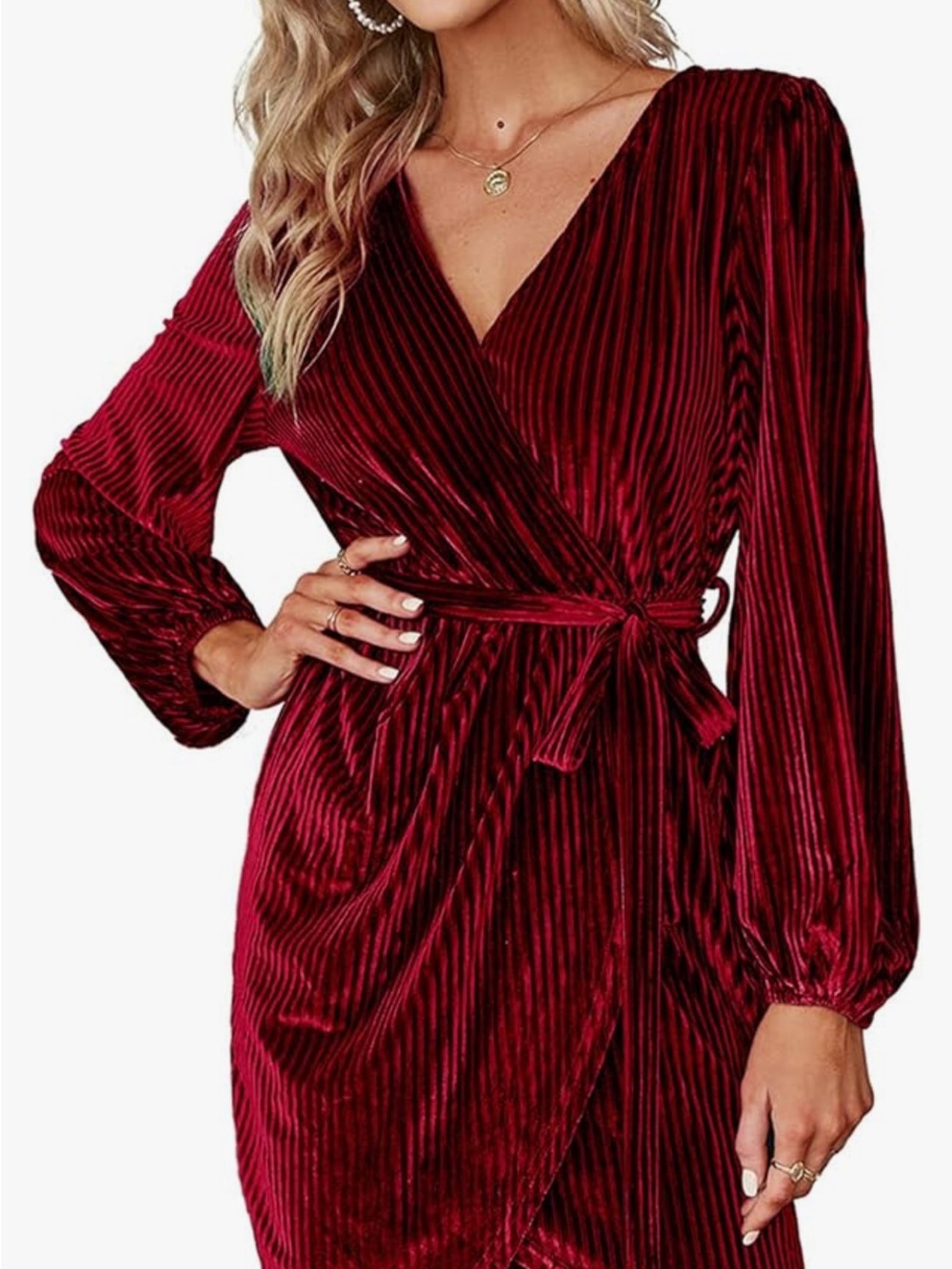 Stunning Velvet Wrap Dress, L